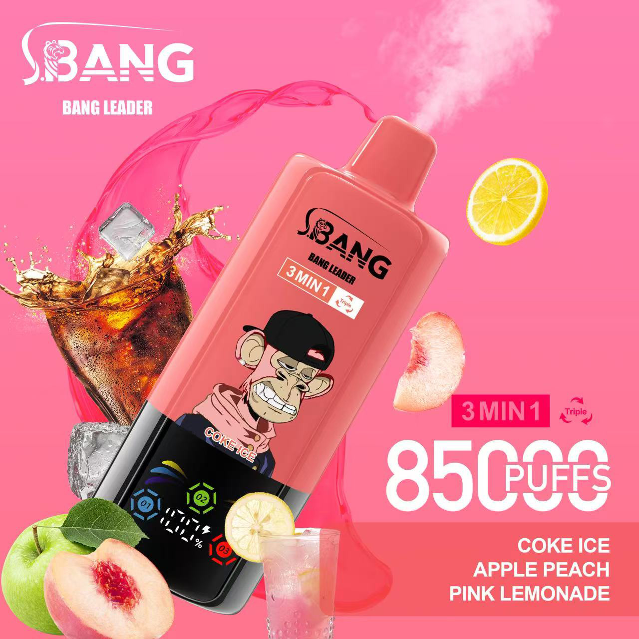 Wegwerp E Sigaret Bang Leader 85000 Puffs 3 in 1 Vape