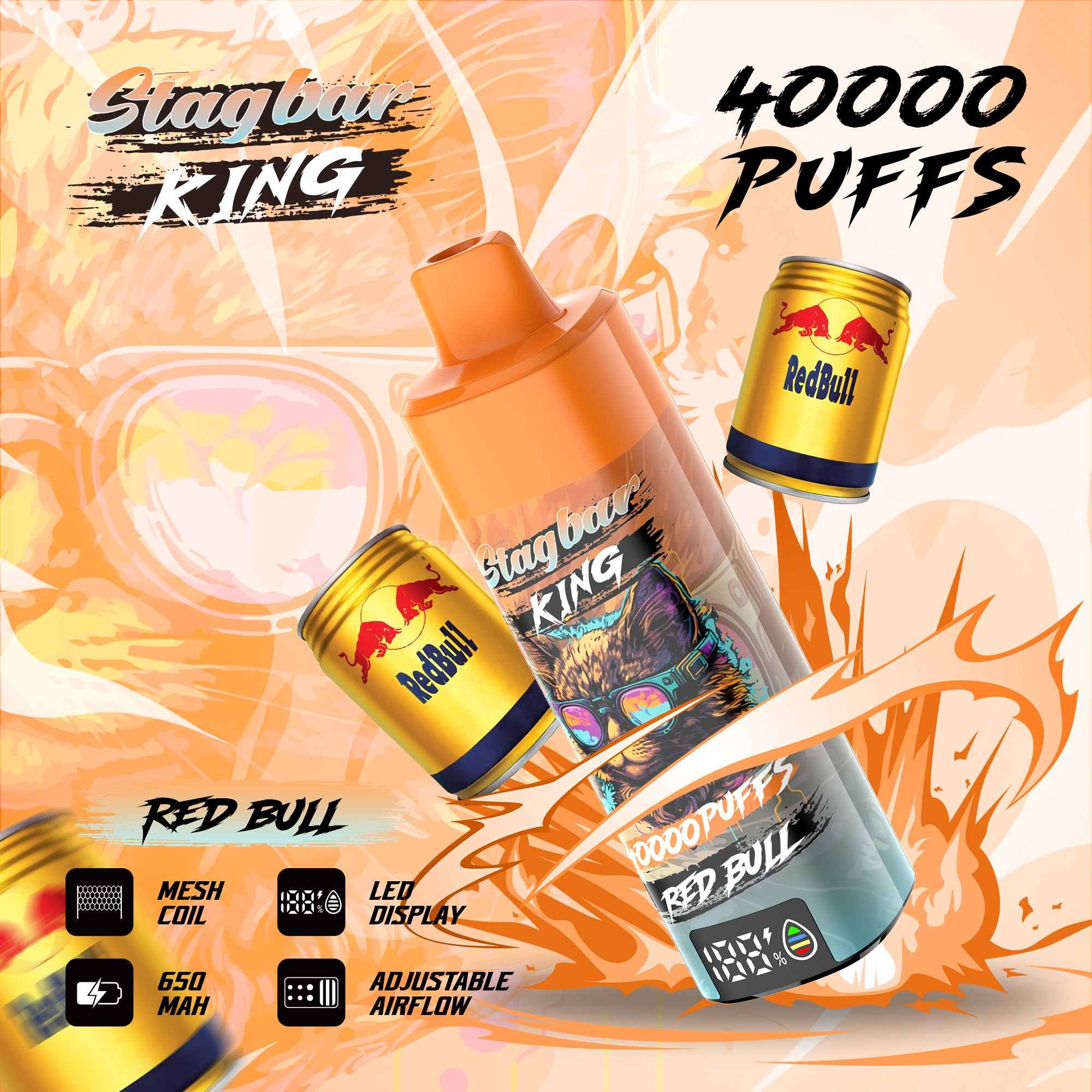 Wegwerp E Sigaret Stag Bar King 40000 Puffs Vape