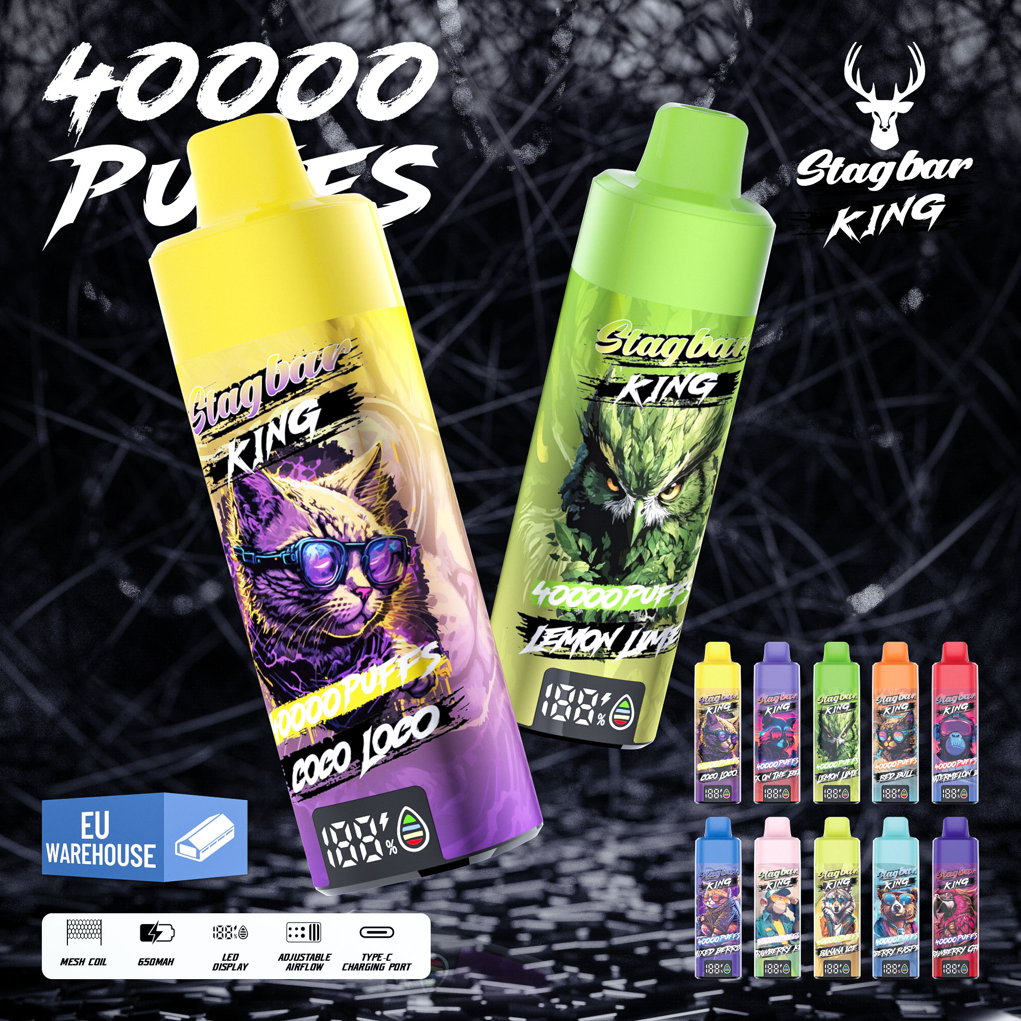 Wegwerp E Sigaret Stag Bar King 40000 Puffs Vape