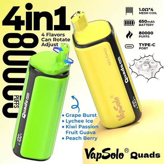 Wegwerp E Sigaret Vapsolo Quads 80000 Puffs 4 in 1 Vape