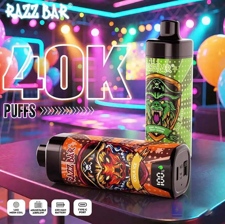 Wegwerp E Sigaret Razz Bar 40K Puffs Vape