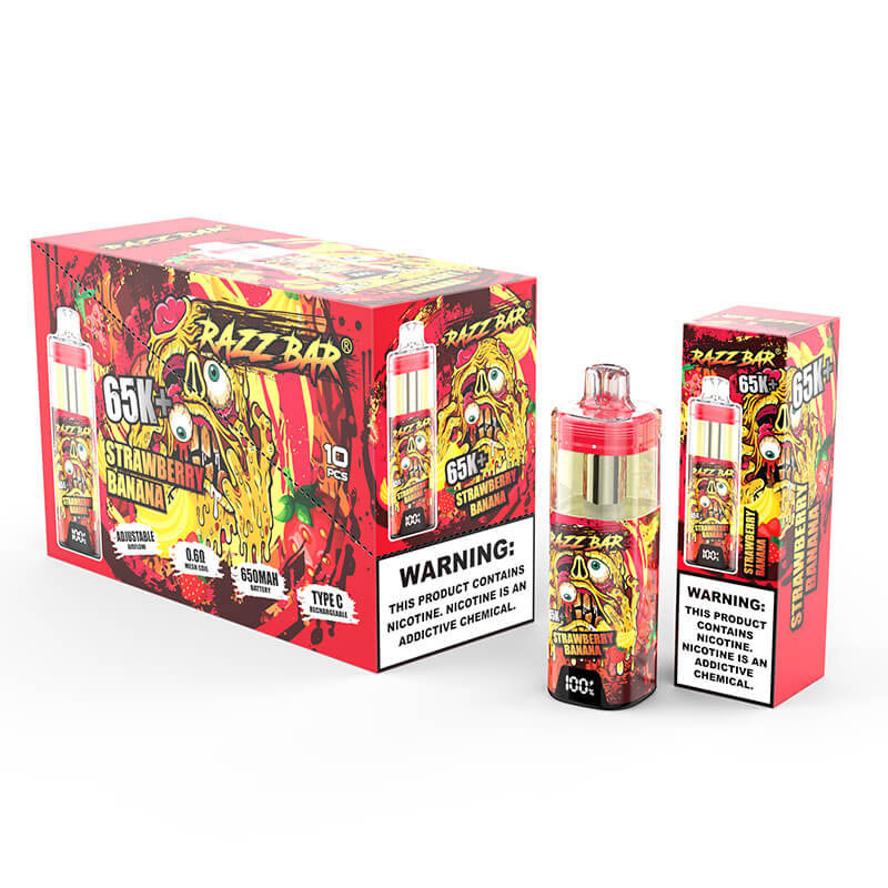 Wegwerp E Sigaret Razz Bar 65000 Puffs Vape