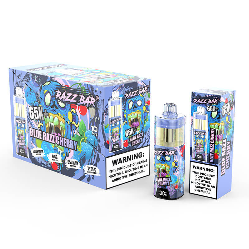 Wegwerp E Sigaret Razz Bar 65000 Puffs Vape