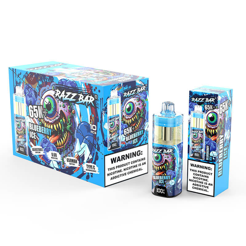 Wegwerp E Sigaret Razz Bar 65000 Puffs Vape