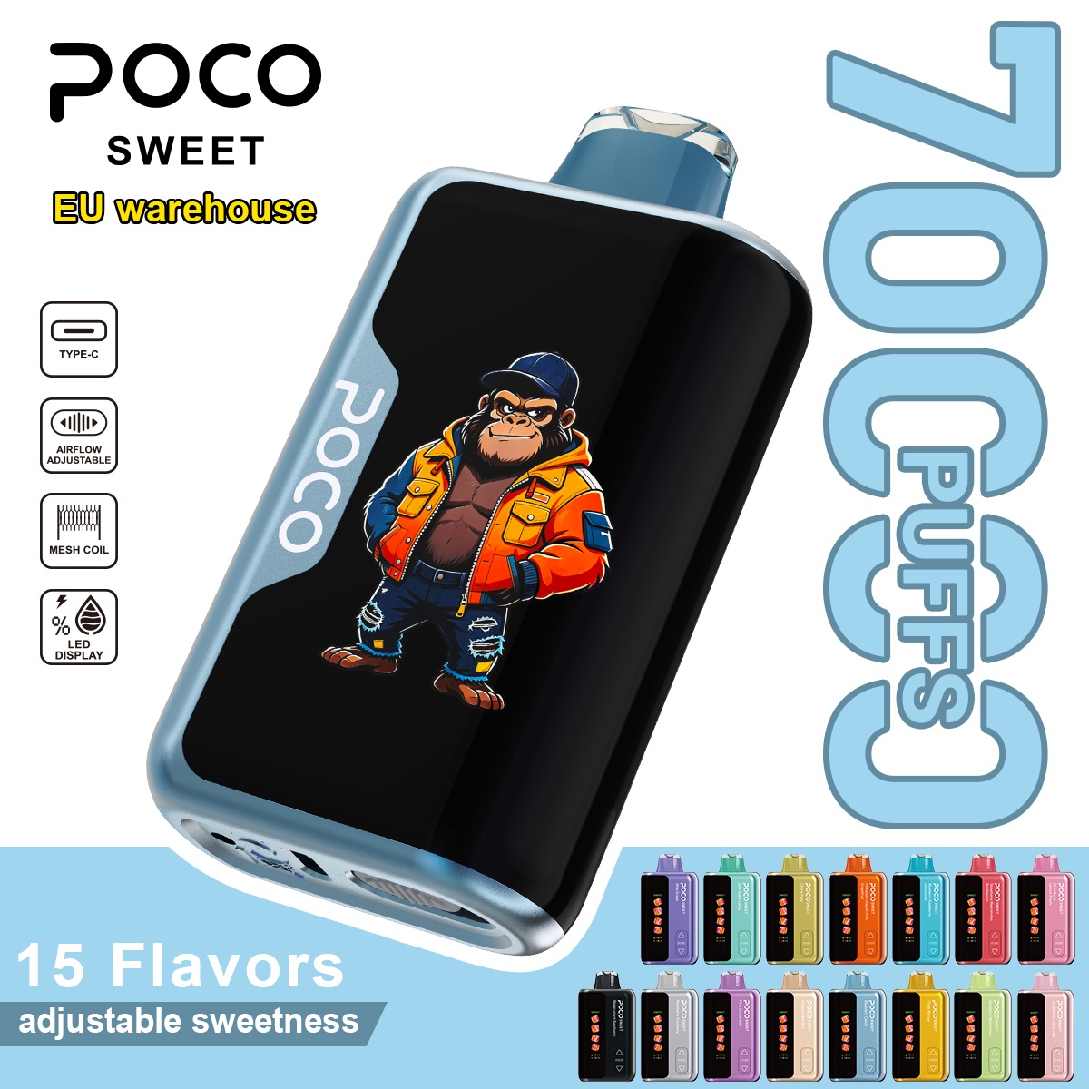 Wegwerp E Sigaret POCO Sweet 70000 Puffs Vape