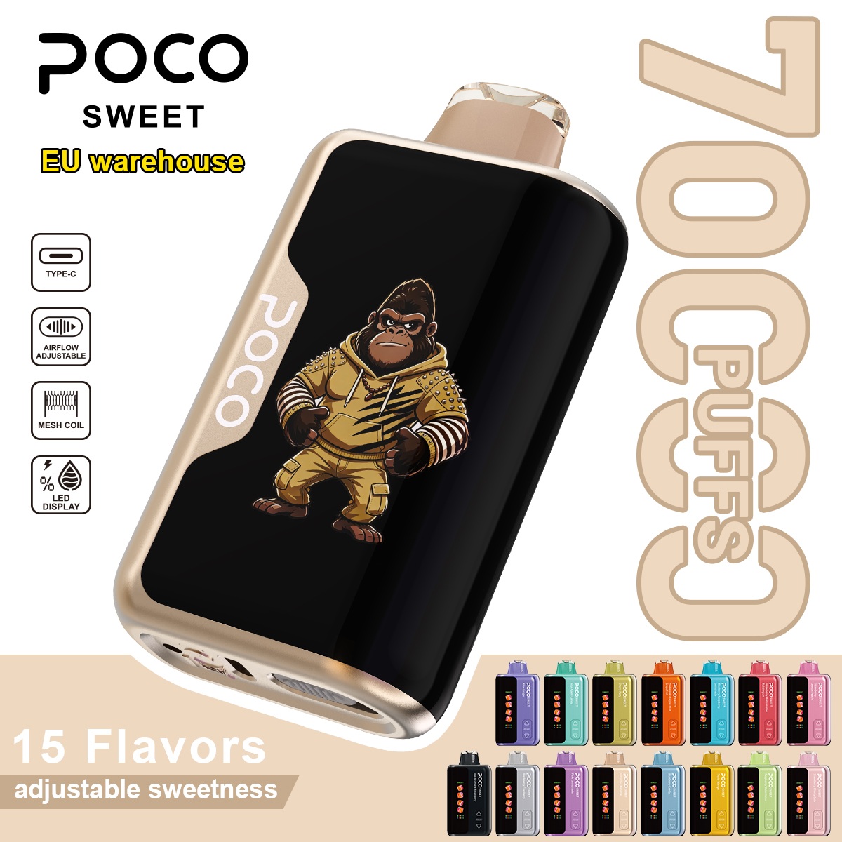 Wegwerp E Sigaret POCO Sweet 70000 Puffs Vape