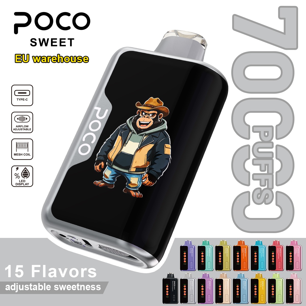 Wegwerp E Sigaret POCO Sweet 70000 Puffs Vape