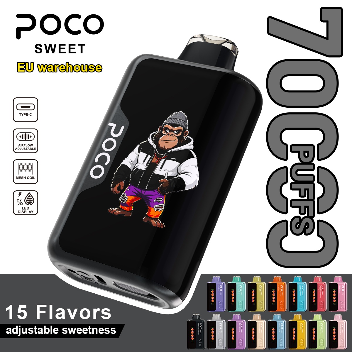 Wegwerp E Sigaret POCO Sweet 70000 Puffs Vape