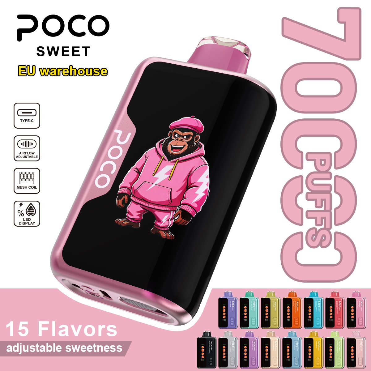 Wegwerp E Sigaret POCO Sweet 70000 Puffs Vape