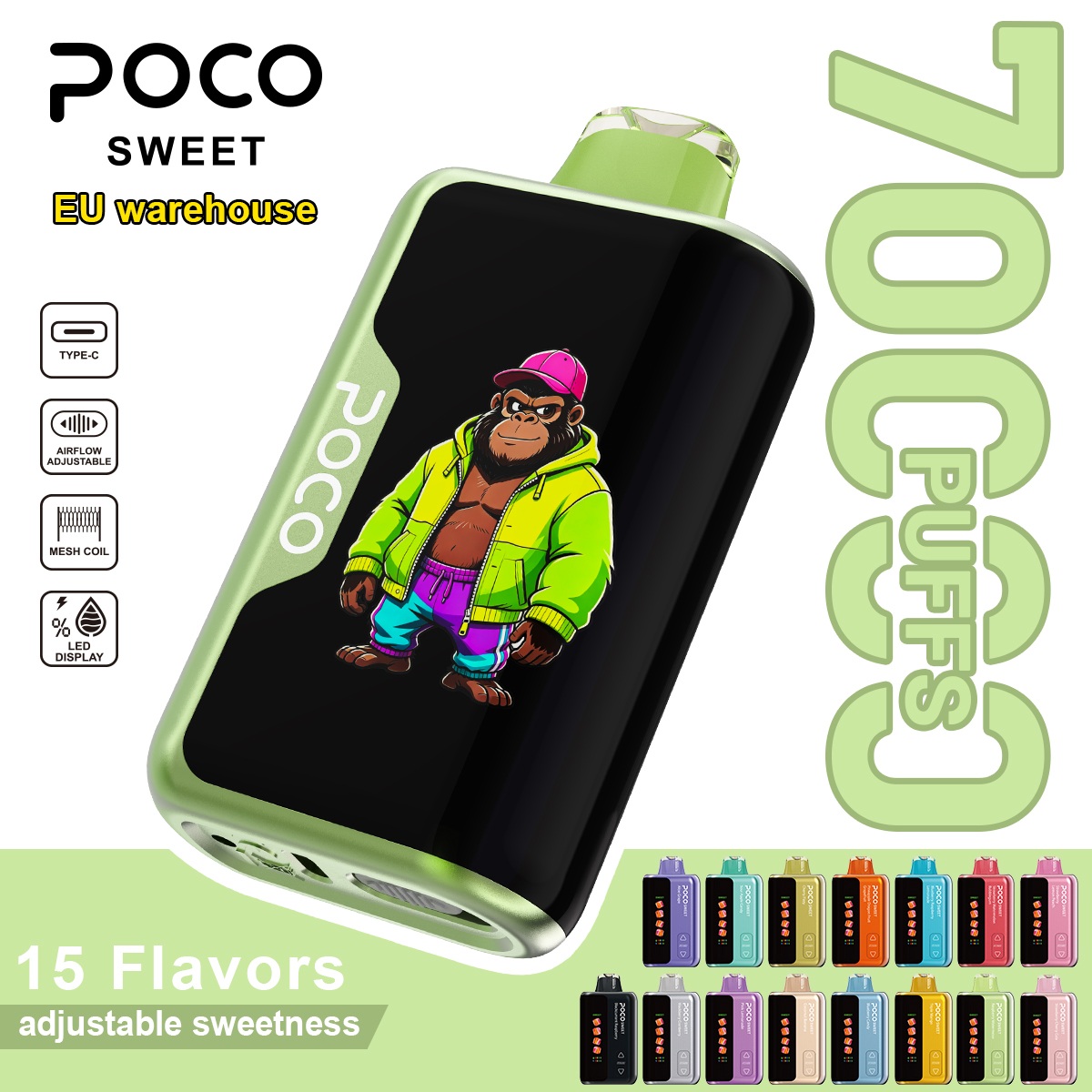 Wegwerp E Sigaret POCO Sweet 70000 Puffs Vape