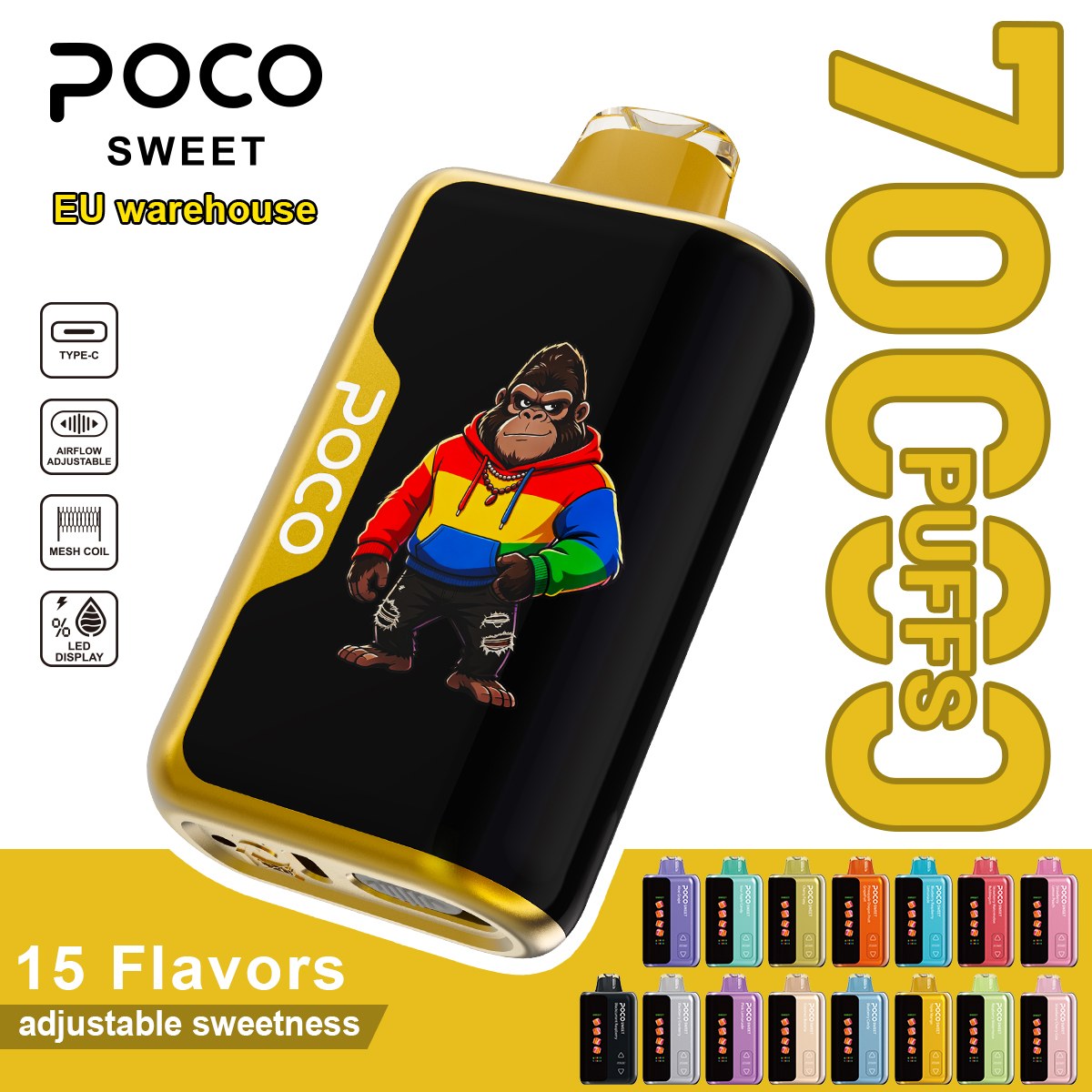 Wegwerp E Sigaret POCO Sweet 70000 Puffs Vape