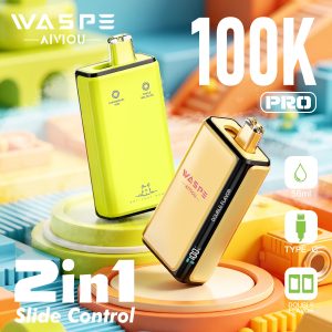 Wegwerp E Sigaret WASPE 100K Pro Puffs Vape Dubbele Smaak