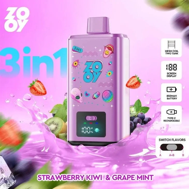 Wegwerp E Sigaret ZOOY 150K Puffs 3 in 1 Vape