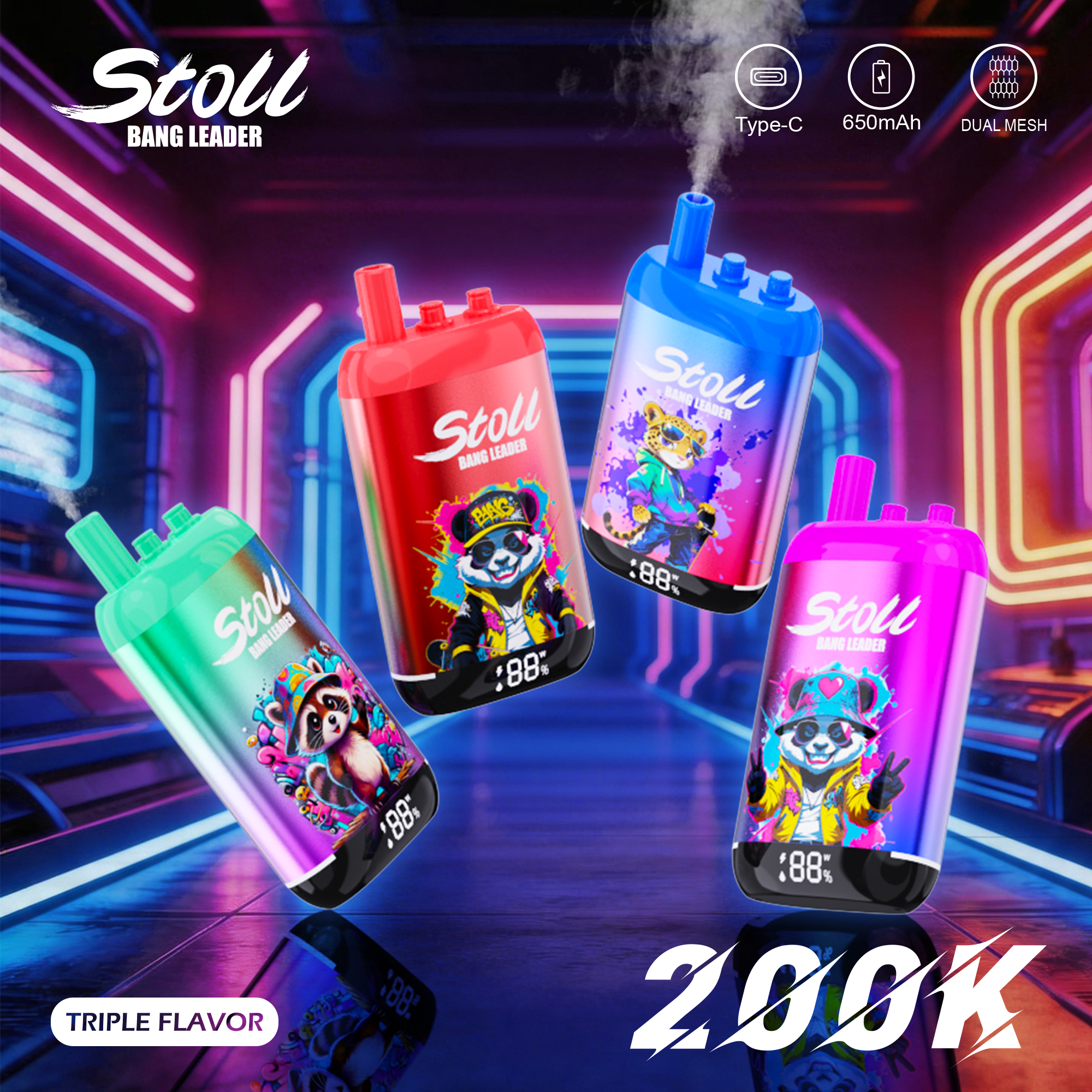 Wegwerp E Sigaret Bang Leader Stoll 200K Puffs 3 in 1 Vape