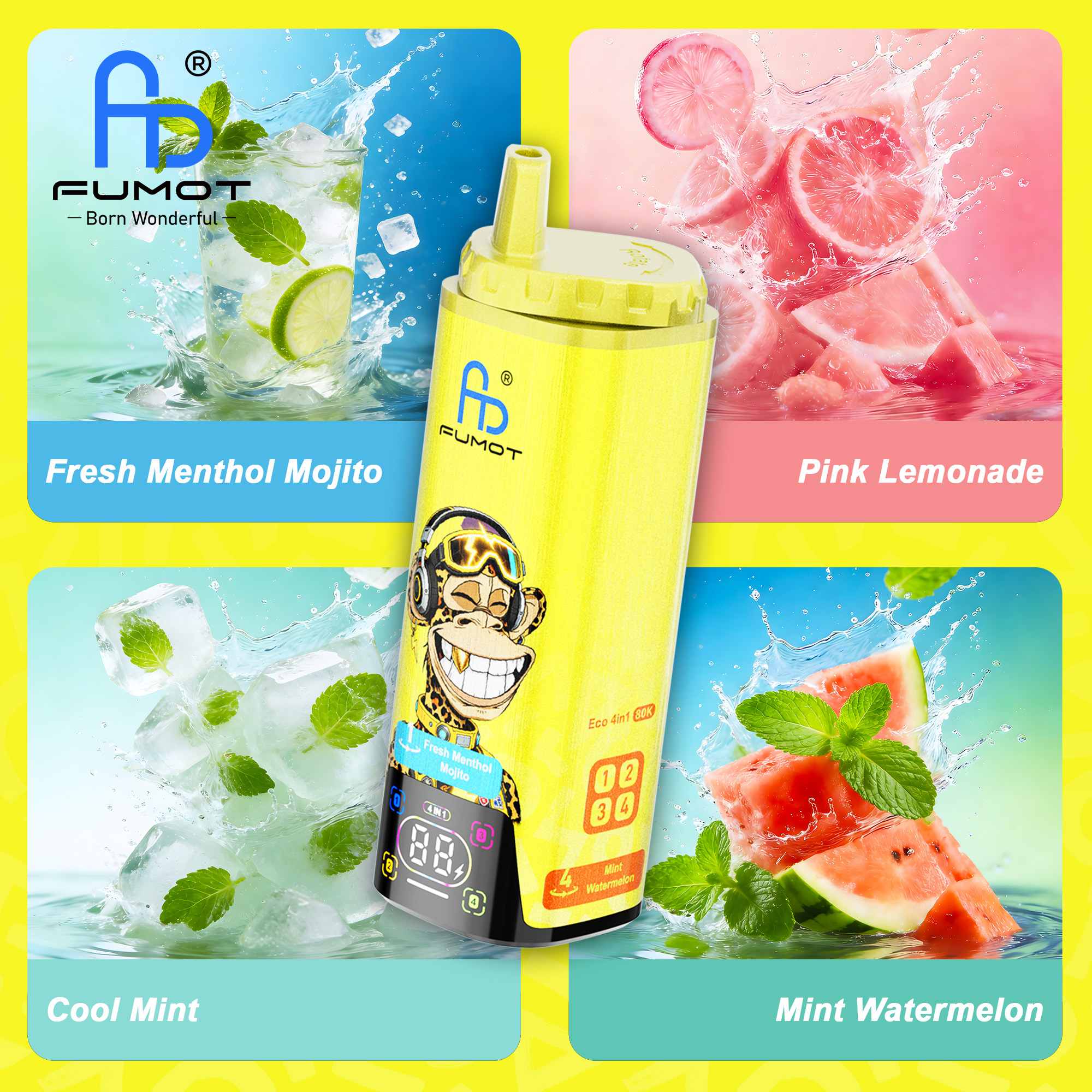 Wegwerp E Sigaret Fumot Eco 4in1 80K 80000 Puffs Vape