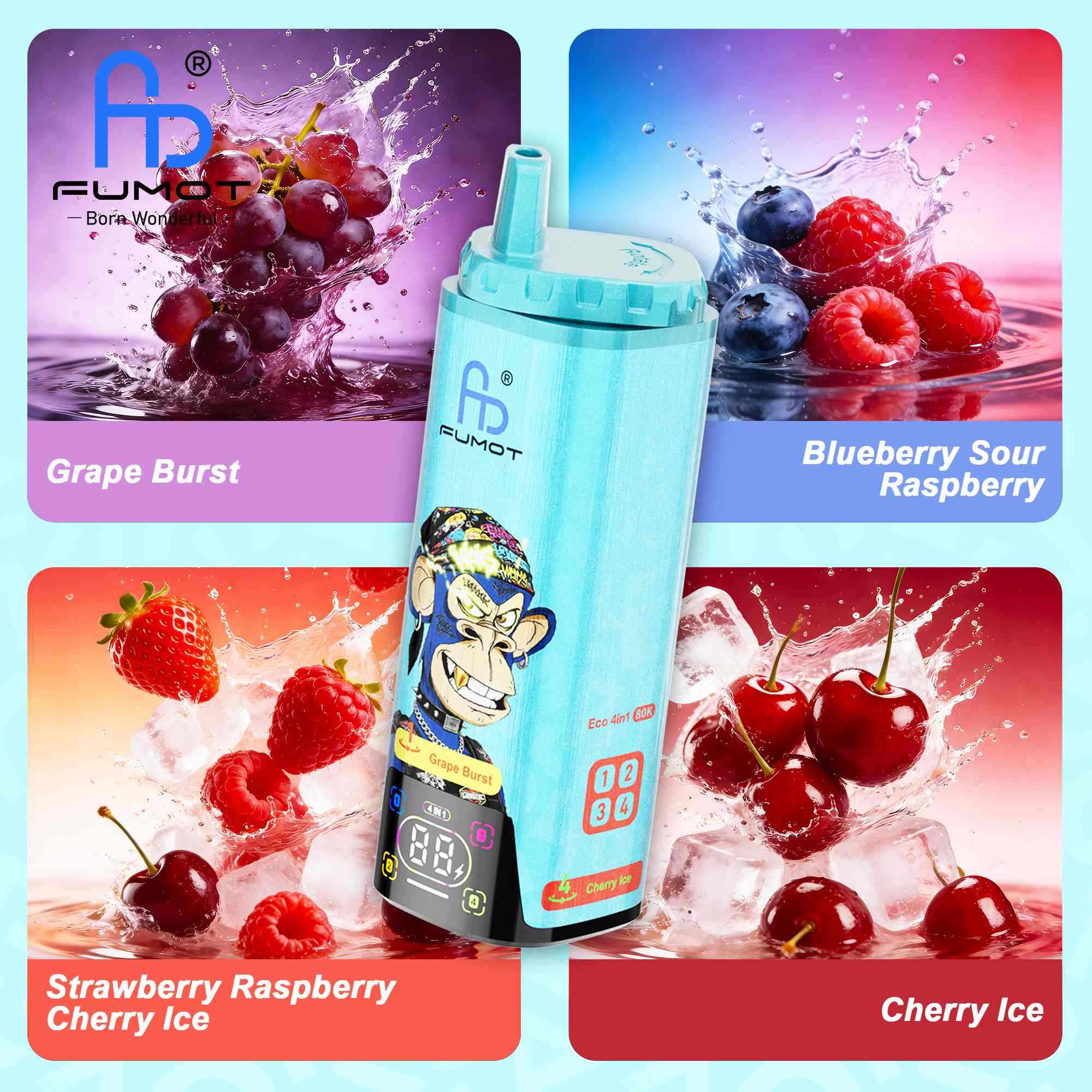 Wegwerp E Sigaret Fumot Eco 4in1 80K 80000 Puffs Vape