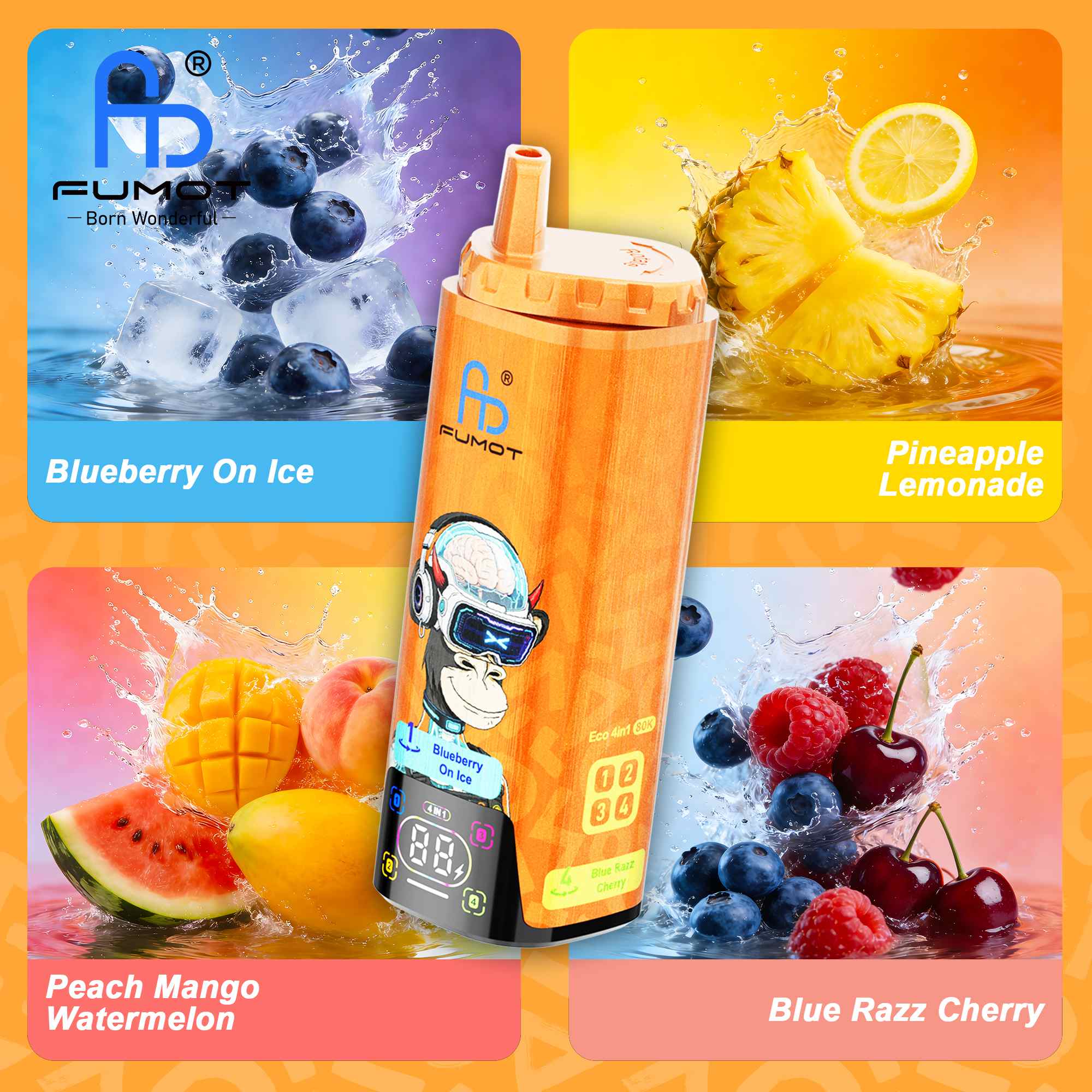 Wegwerp E Sigaret Fumot Eco 4in1 80K 80000 Puffs Vape